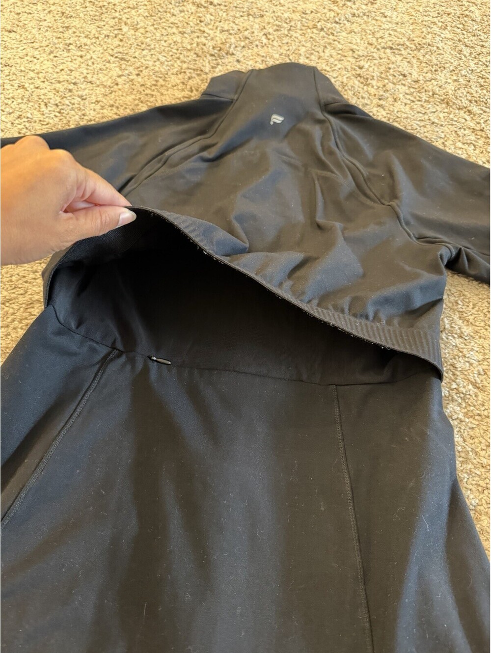 Fabletics Trinity Performance Jacket Black Zip-Up Peplum Size S Athleisure Yoga - Picture 5 of 8